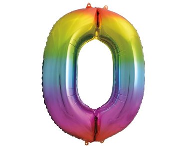 34IN RAINBOW NUMERAL FOIL 0