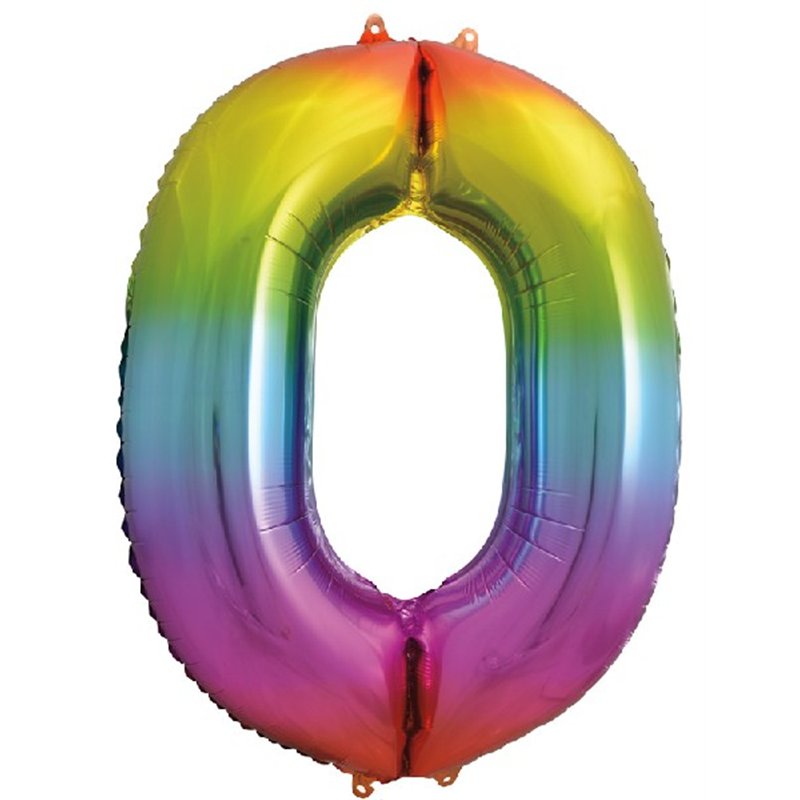 34IN RAINBOW NUMERAL FOIL 0