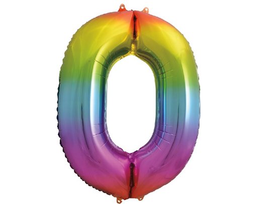34IN RAINBOW NUMERAL FOIL 0