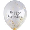 (5) 12in GOLD HAPPY BIRTHDAY CONFETTI BALLOON