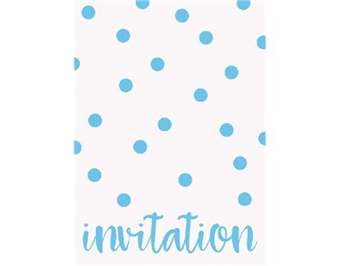 (8) PASTEL BLUE DOT INVITATIONS