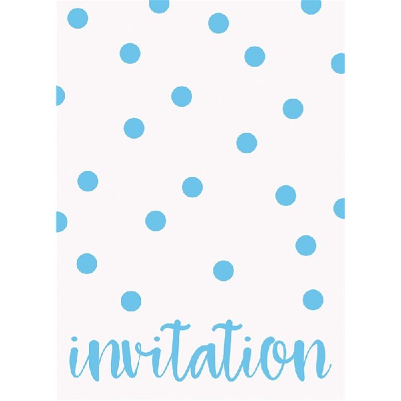 (8) PASTEL BLUE DOT INVITATIONS
