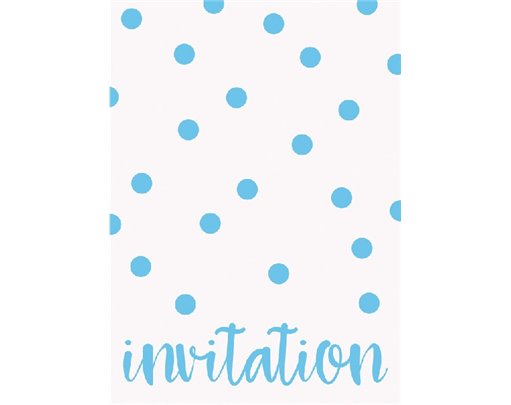 (8) PASTEL BLUE DOT INVITATIONS