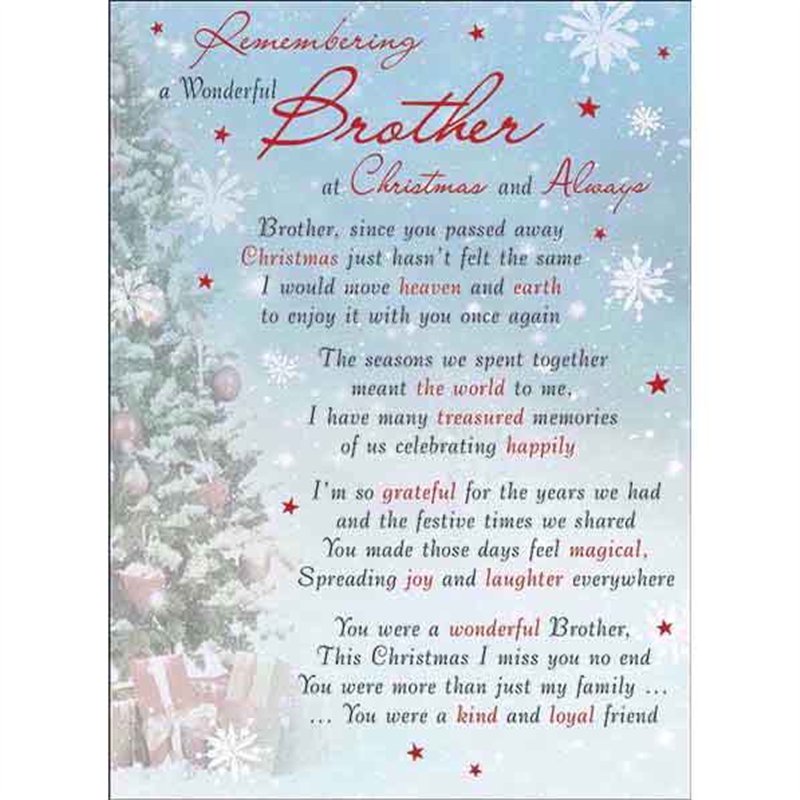 BROTHER GRAVESIDE CARD  6S