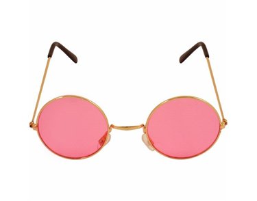 GOLD GLASSES WITH PINK LENS