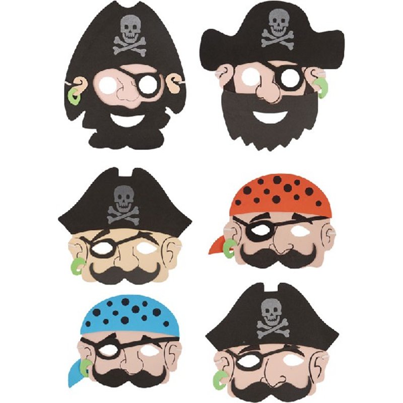 6ASST PIRATE EVA MASK