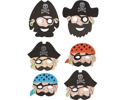 6ASST PIRATE EVA MASK