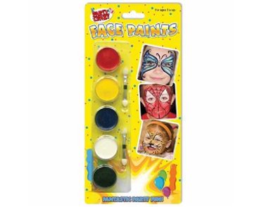 5 FACE PAINTS & 2 BRUSHES SET