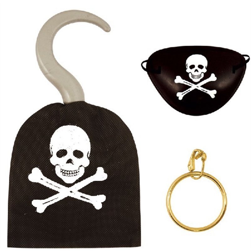 PIRATE HOOK/EYE PATCH/EARRING