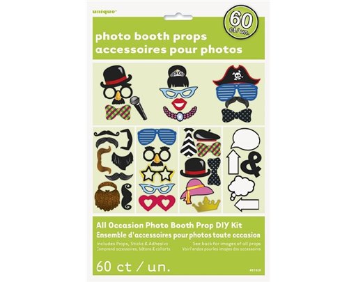 60PC PHOTO BOOTH PROPS KIT