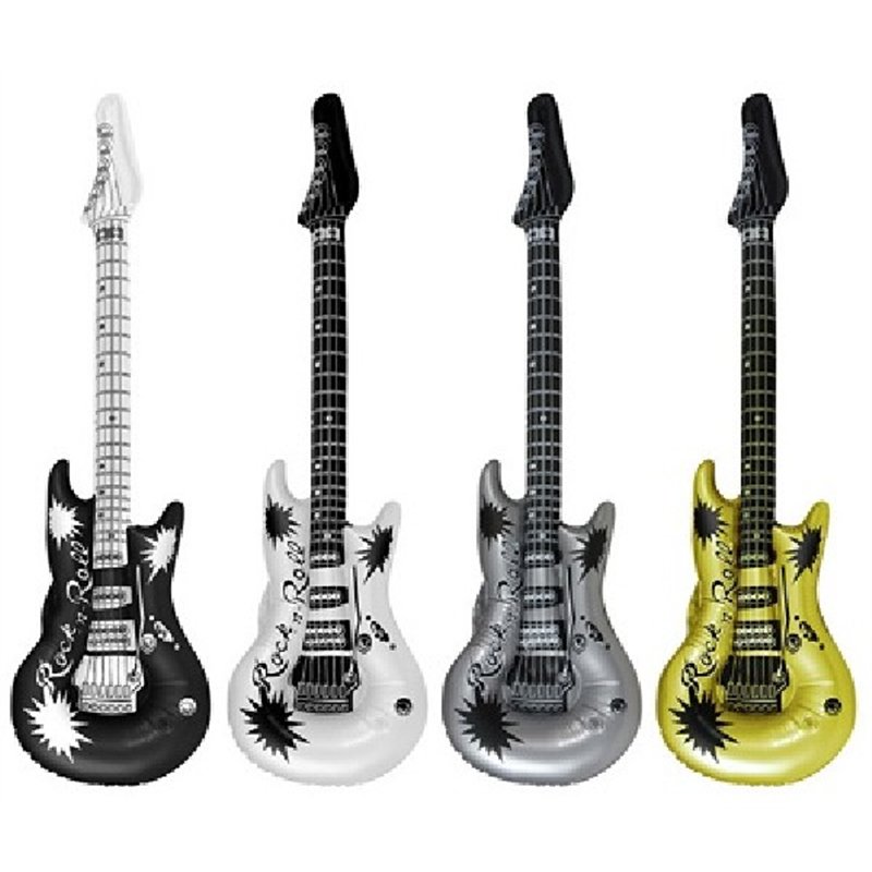 106CM 4ASST INFLATABLE ROCK N ROLL GUITAR