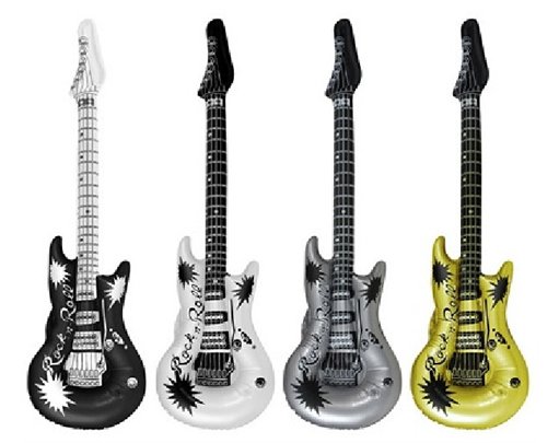 106CM 4ASST INFLATABLE ROCK N ROLL GUITAR