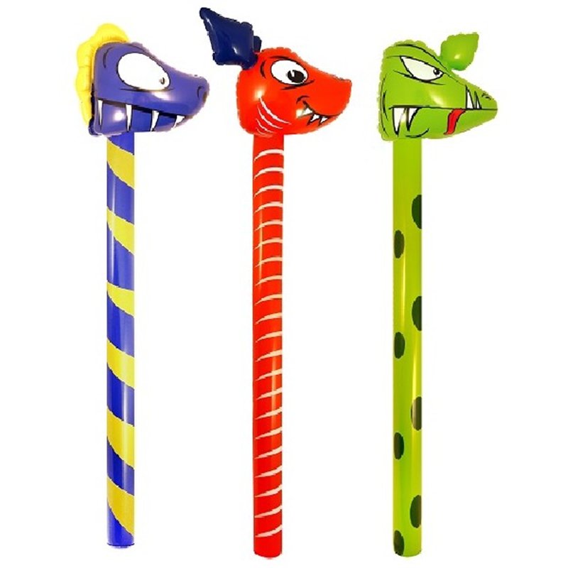 118CM 3ASST INFLATABLE DINOSAUR STICKS