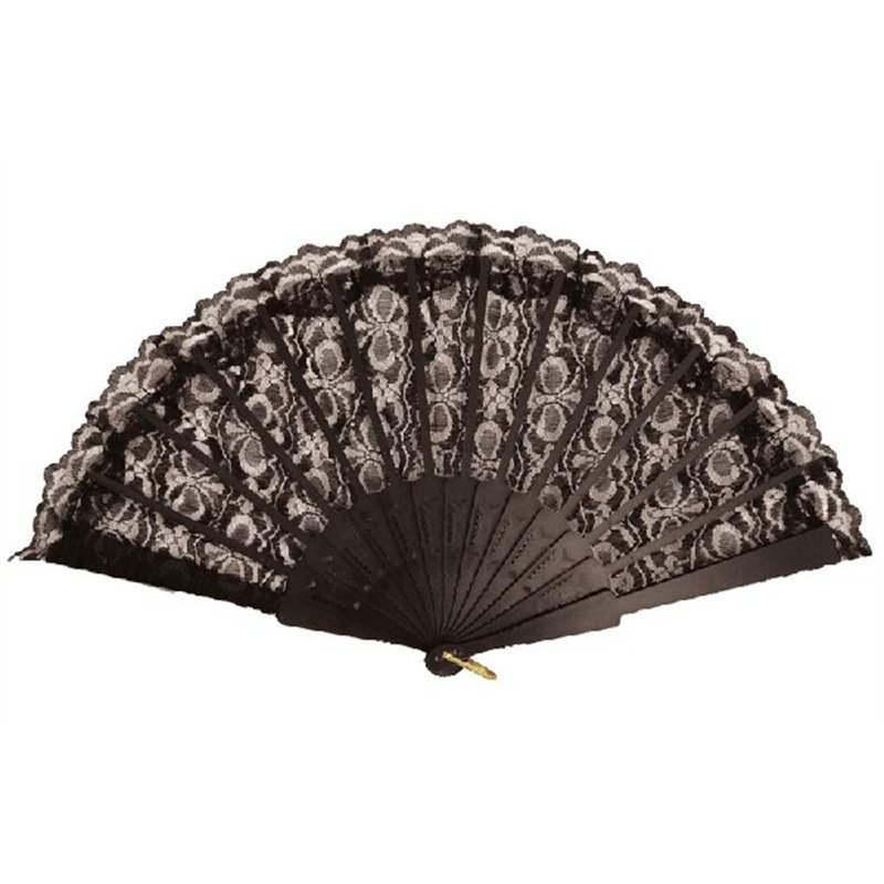 45X25CM BLACK FAN LACE