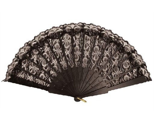 45X25CM BLACK FAN LACE