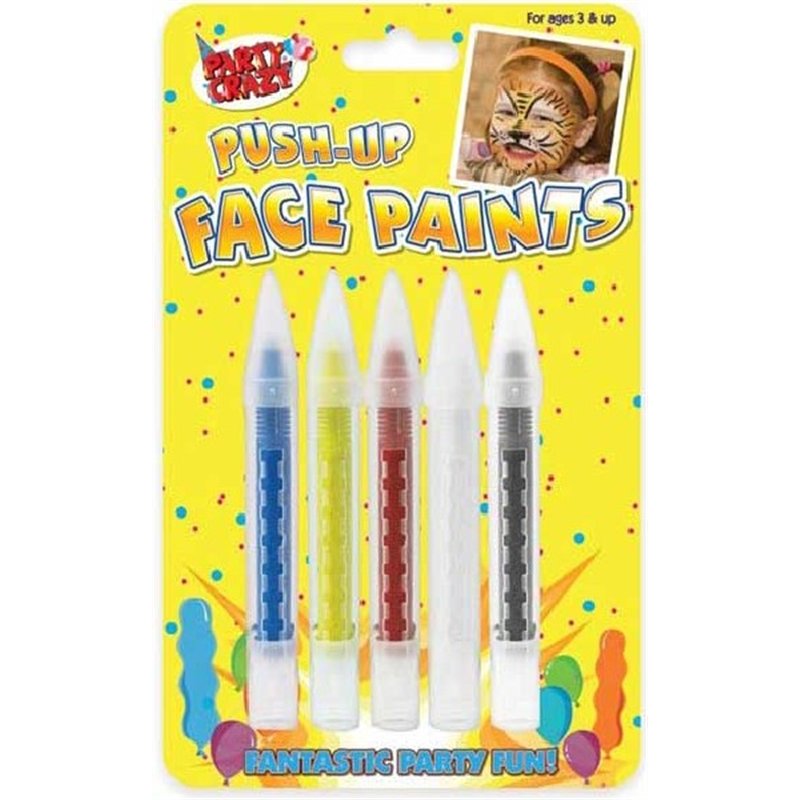 5PK ASST COLOURS FACE PAINT CRAYONS