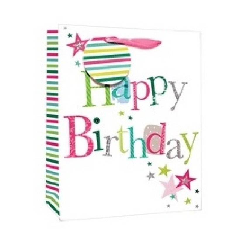 HAPPY B/DAY MEDIUM G/BAG  6S