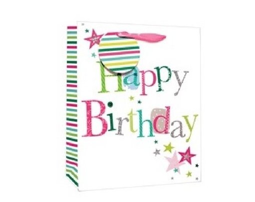 HAPPY B/DAY MEDIUM G/BAG  6S