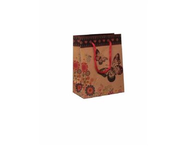 14.5X11.5X6CM BROWN PAPER BUTTERFLY G/BAG  12