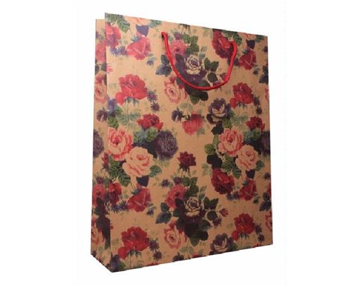 FLORAL PRINT ROSE XLG G/BAG  12S