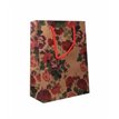 20X15X6CM BROWN FLORAL PAPER G/BAG  12S