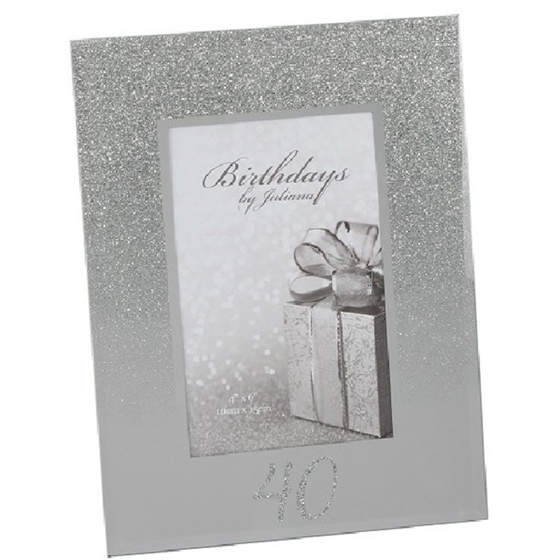 GLITTER MIRROR 4X6IN 40TH FRAME