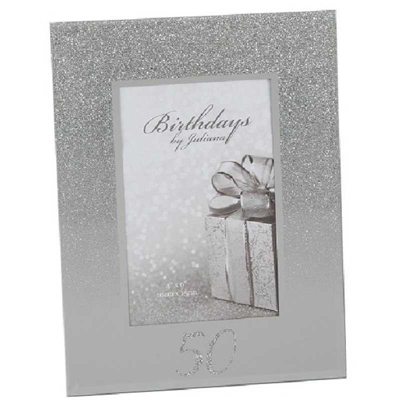 GLITTER MIRROR 4X6IN 50TH FRAME