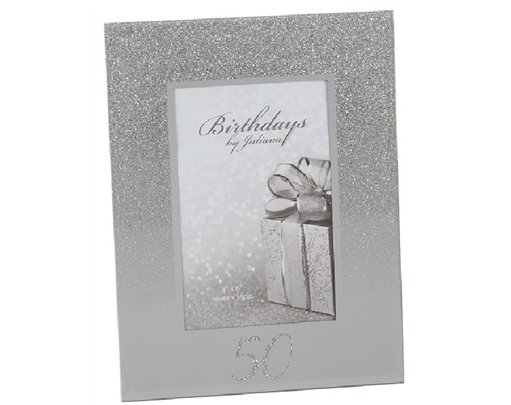 GLITTER MIRROR 4X6IN 50TH FRAME