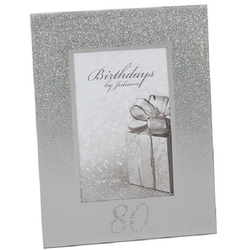 GLITTER MIRROR 4X6IN 80TH FRAME