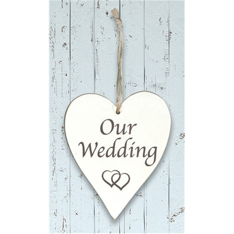 9CM X 11CM OUR WEDDING WOODEN HEART