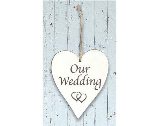 9CM X 11CM OUR WEDDING WOODEN HEART