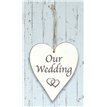 9CM X 11CM OUR WEDDING WOODEN HEART