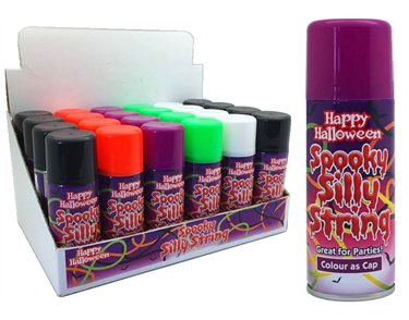 200ML HALLOWEEN SILLY STRING 24S