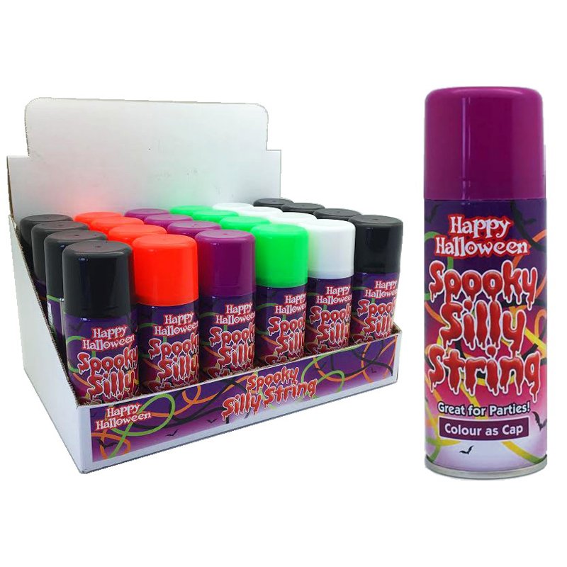 200ML HALLOWEEN SILLY STRING 24S