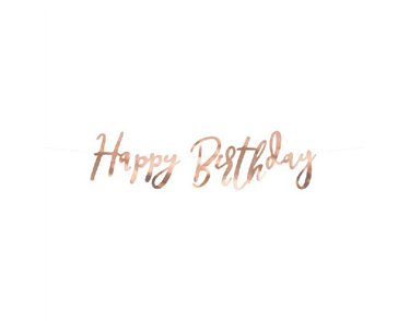 62cm ROSE GOLD HAPPY BIRTHDAY BANNER
