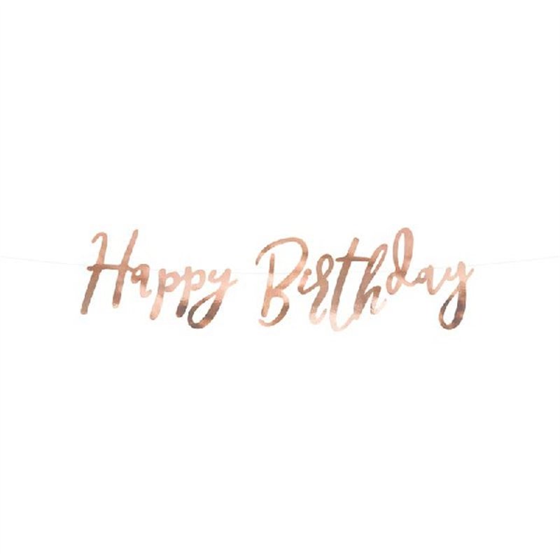 62cm ROSE GOLD HAPPY BIRTHDAY BANNER