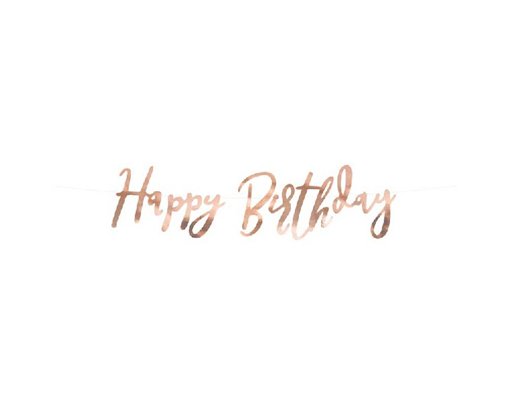 62cm ROSE GOLD HAPPY BIRTHDAY BANNER