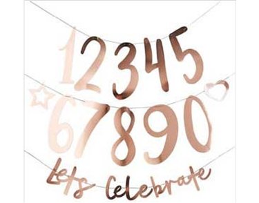 1.5m ROSE GOLD CREATE YOUR OWN BIRTHDAY BANNER