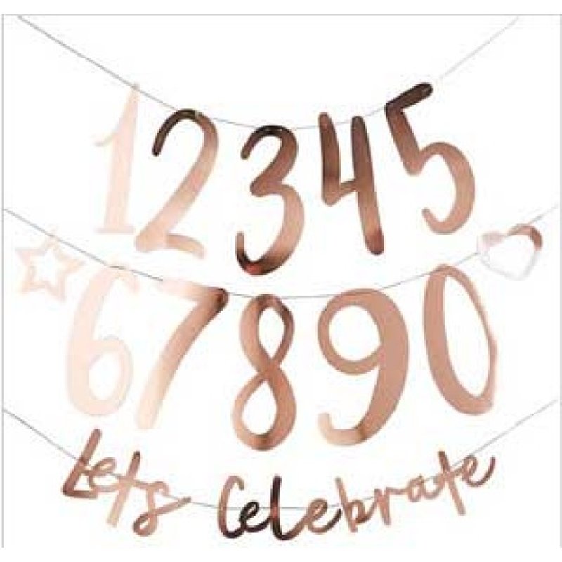 1.5m ROSE GOLD CREATE YOUR OWN BIRTHDAY BANNER
