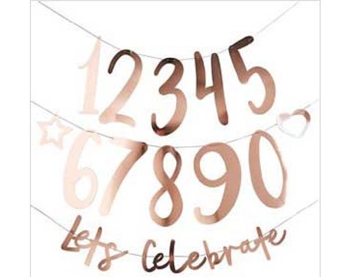 1.5m ROSE GOLD CREATE YOUR OWN BIRTHDAY BANNER