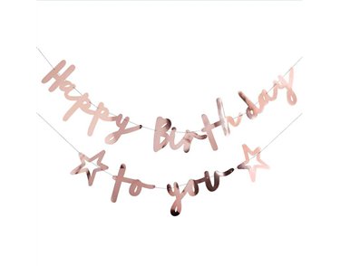 ROSE GOLD HAPPY BIRTHDAY TO YOU BANNER