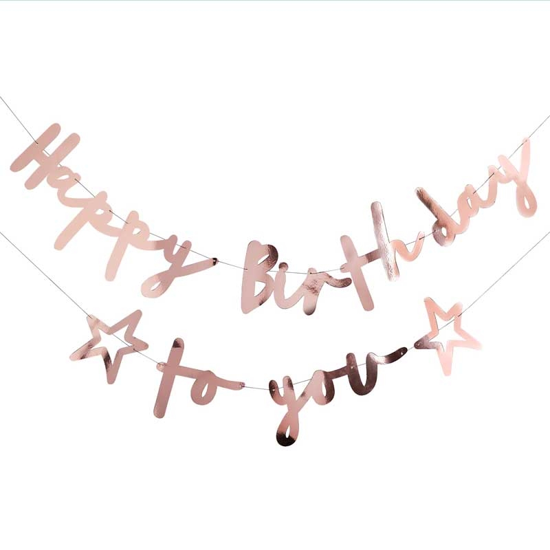 ROSE GOLD HAPPY BIRTHDAY TO YOU BANNER