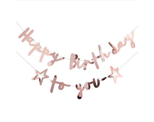 ROSE GOLD HAPPY BIRTHDAY TO YOU BANNER