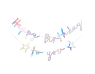 IRIDESCENT HAPPY BIRTHDAY TO YOU BANNER