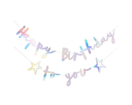 IRIDESCENT HAPPY BIRTHDAY TO YOU BANNER