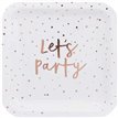 8PK 9in ROSE GOLD LETS PARTY PAPER PLATES