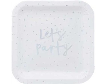 (10) 9in IRIDESCENT LETS PARTY PAPER PLATES
