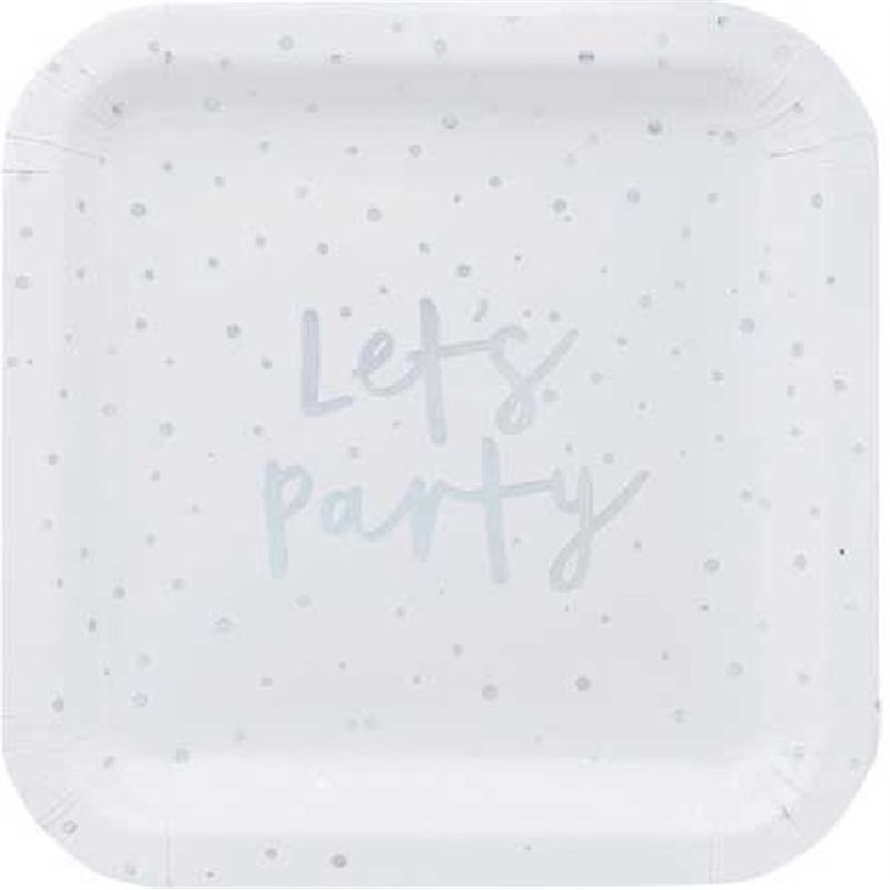 (10) 9in IRIDESCENT LETS PARTY PAPER PLATES