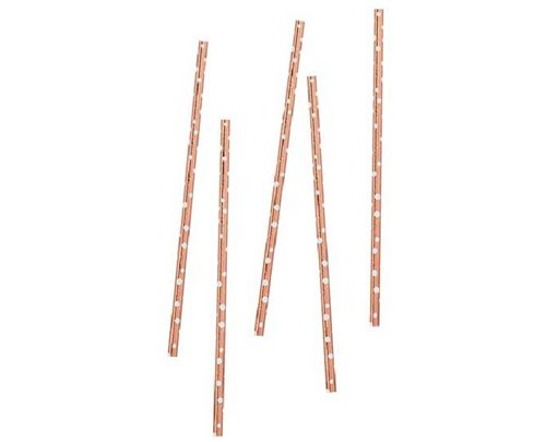 (20) ROSE GOLD DOT STRAWS