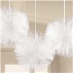 (3) WHITE FLUFFY TULLE DECORATIONS